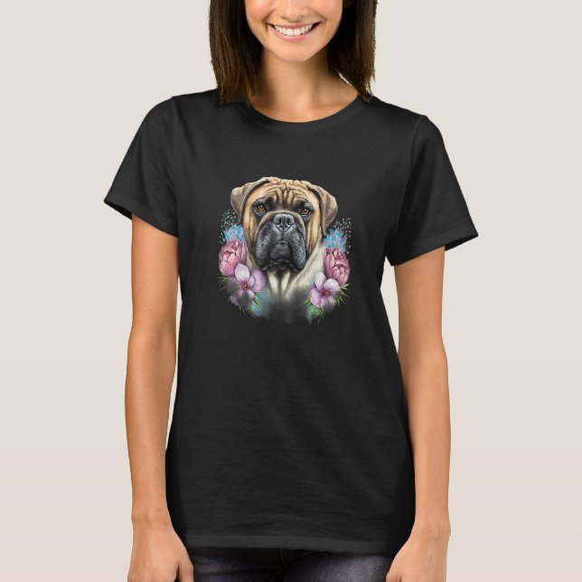 cute puppies lovely bullmastiff dog holder lover d t shirt (Framsida)