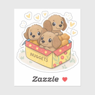 Cute puppies nuggets klistermärken