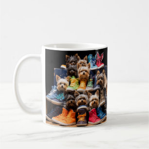 Cute Puppies och Shoes Kaffemugg