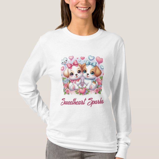 Cute Puppies: Valentine Speciell T Shirt (Framsida)