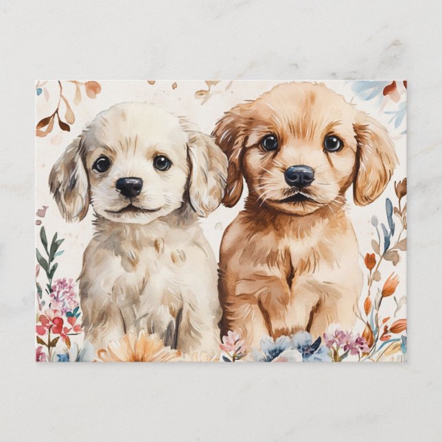 Cute Puppies Vykort (Framsida)
