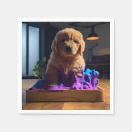 Cute Puppy Art Pappersservett