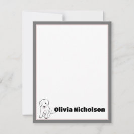 Cute Puppy Art Personlig Stationery Note Cards Anteckningskort