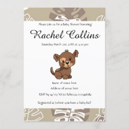 Cute Puppy Baby Shower Inbjudningar