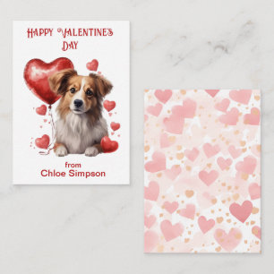 Cute Puppy Barn Valentine Classroom Party Anteckningskort