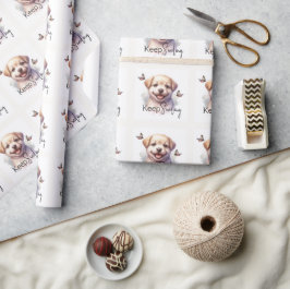 Cute Puppy-Behålla Smilande Anpassningsbar Presentpapper