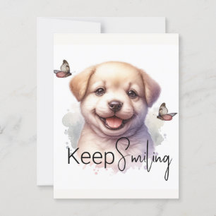 Cute Puppy-Behålla Smilande Anpassningsbar Vykort