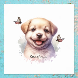 Cute Puppy Behålla Smiling Poster