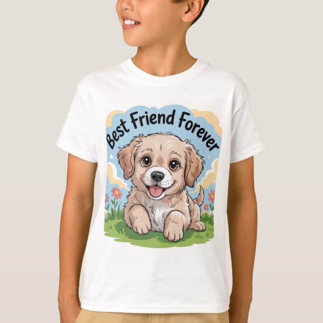 Cute Puppy Best Friend någonsin T Shirt (Framsida)