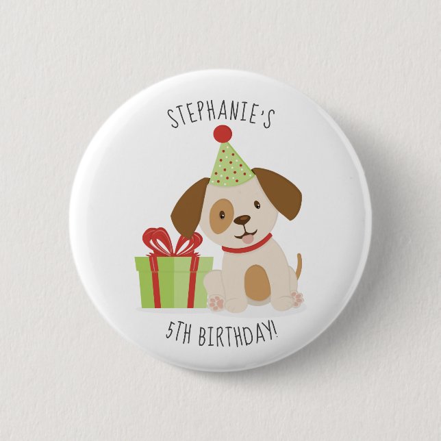 Cute Puppy Birthday Knapp (Framsida)