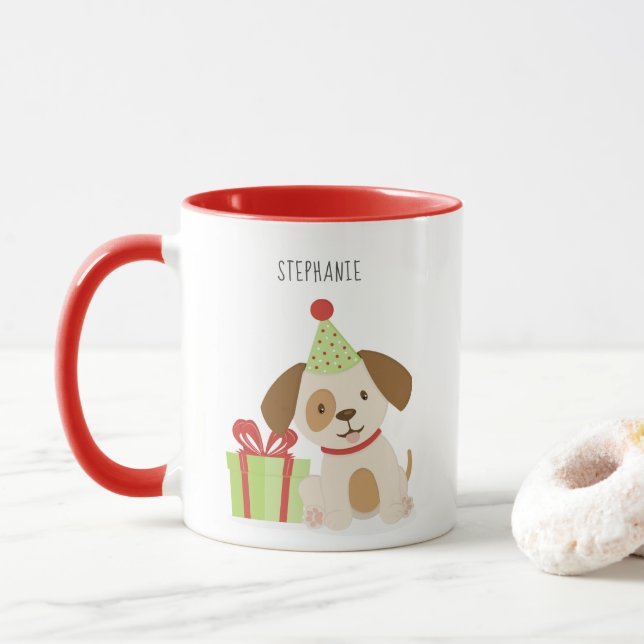 Cute Puppy Birthday Mugg (Med munk)