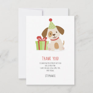 Cute Puppy Birthday Tack Inbjudningar