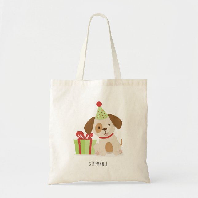 Cute Puppy Birthday Tygkasse (Framsidan)