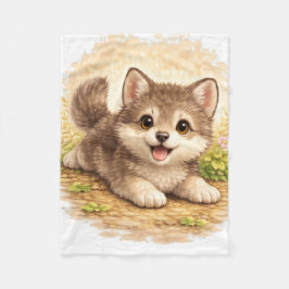 Cute Puppy Blanket – Kawaii Dog Lover Gift Fleecefilt