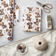 Cute Puppy Brown Ribbon Hund Pet