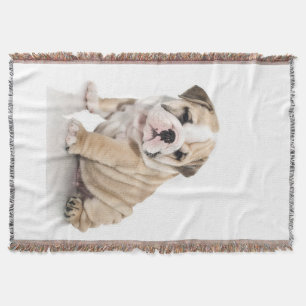 Cute Puppy Bulldog-Ledsen Filt
