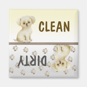 Cute Puppy Clean Dirty Dishwasher Magnet