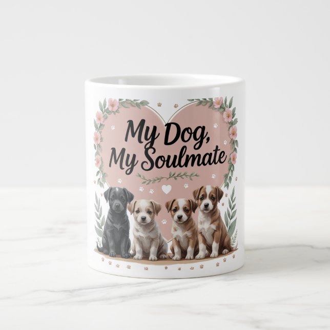 Cute Puppy Coffee Kopp för Hundälskare Jumbo Mugg (Framsidan)