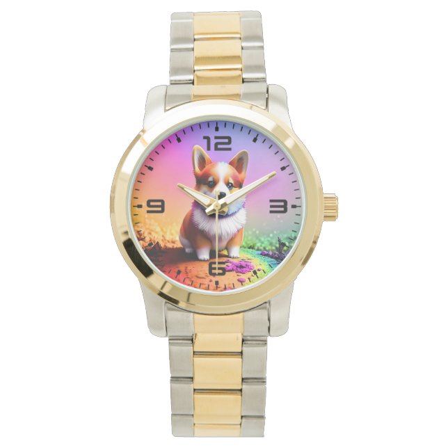Cute Puppy Corgi Hund-36475 Armbandsur (Framsida)