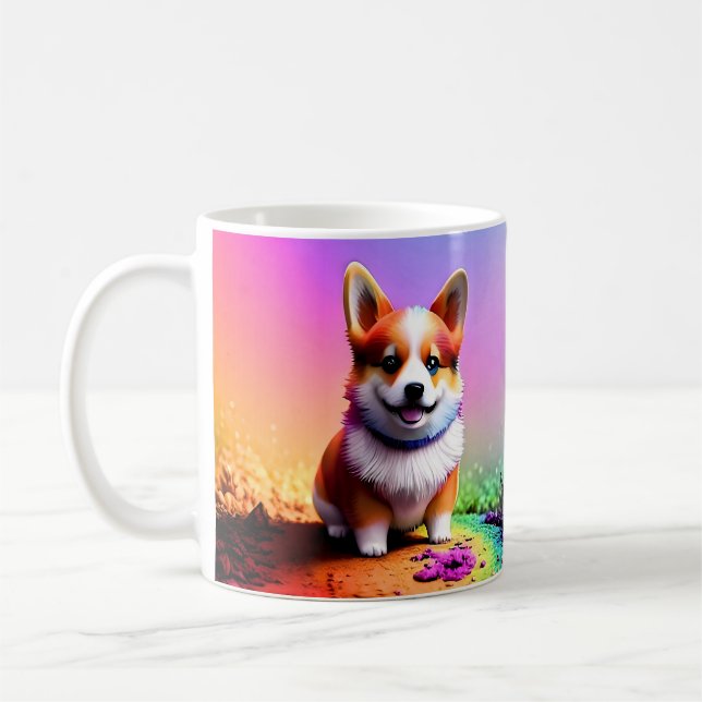 Cute Puppy Corgi Hund-36475 Kaffemugg (Vänster)