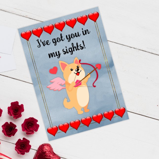 Cute Puppy Cupid Valentindagen Kort (Skapare uppladdad)