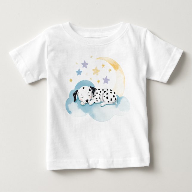 Cute Puppy Dalmatian på Måne - T Shirt (Framsida)