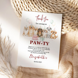 Cute Puppy Dog Boy 1st Birthday | Pawty Time First Tack Kort