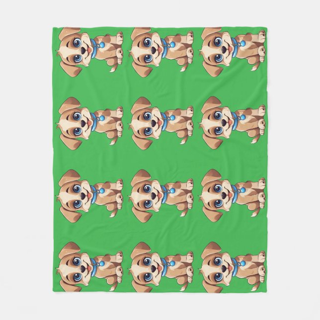 Cute Puppy Fleece Blanket (Framsidan)