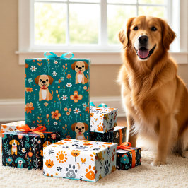 Cute Puppy Flowers set av 3
