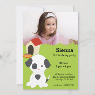Cute puppy-födelsedag inbjudningar
