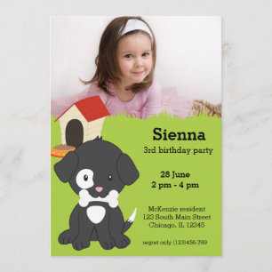 Cute puppy-födelsedag inbjudningar
