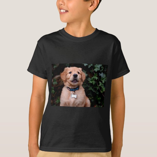 Cute puppy-foto Golden Retriever Puppy T Shirt (Framsida)