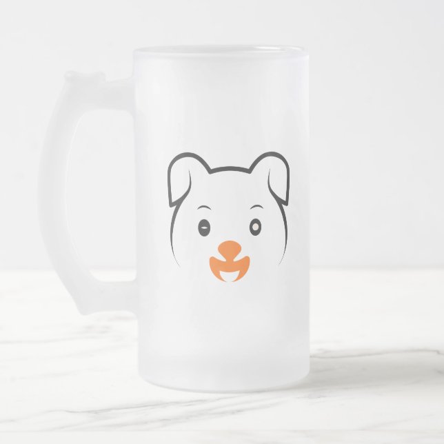 Cute Puppy Frostat Ölglas (Vänster)
