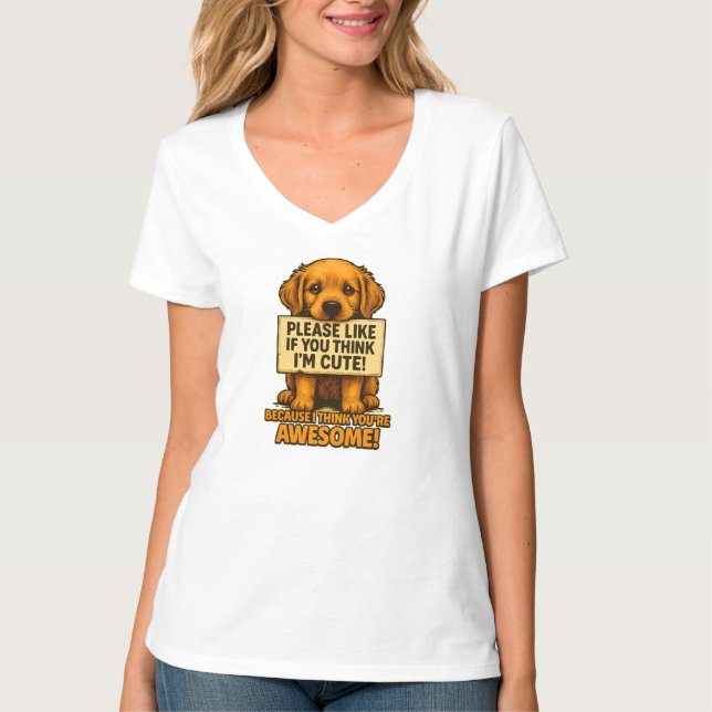 Cute Puppy, Funny Dog Lover Quote T Shirt (Framsida)