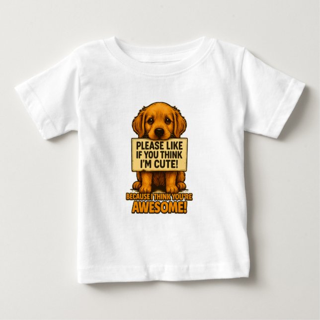 Cute Puppy, Funny Dog Lover Quote T Shirt (Framsida)