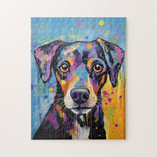 Cute Puppy Funny Dog Mixed Media Animal Pet Pussel