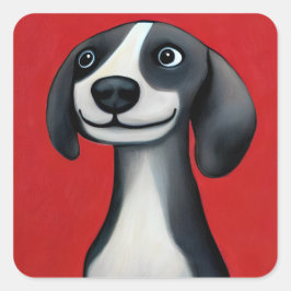 Cute Puppy Fyrkantigt Klistermärke