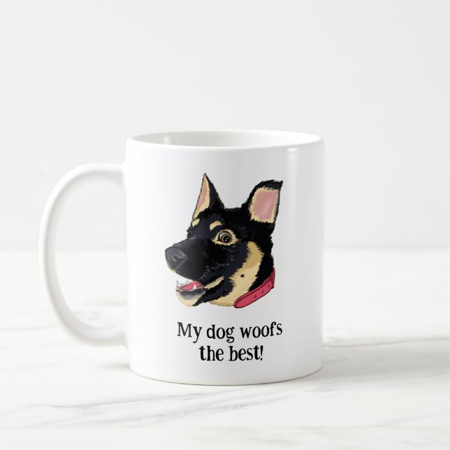 Cute Puppy German Shepherd - Hund älskare Kaffemugg (Vänster)