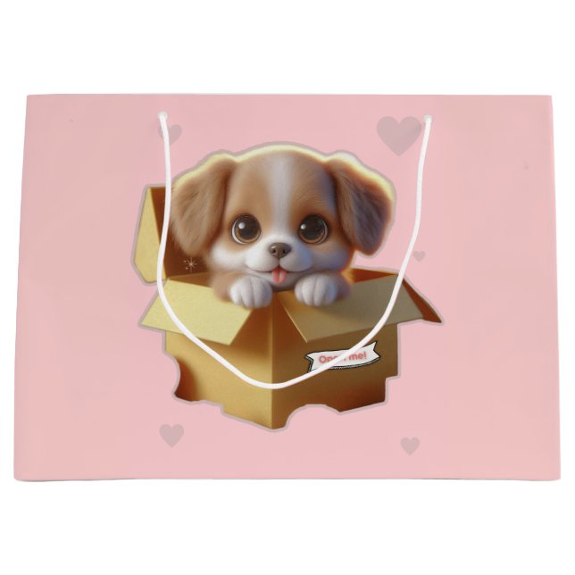 Cute Puppy Gift Bag | Kawaii Dog Lover Present (Framsidan)
