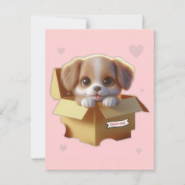 Cute Puppy Gift Card | Kawaii Dog Greeting Card Kort