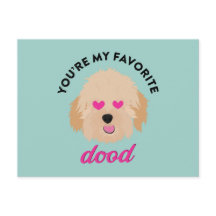 Cute Puppy Goldendoodle Valentine Day Card