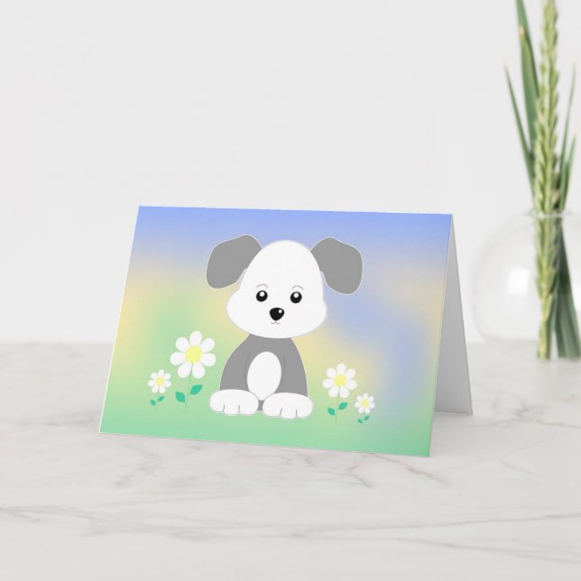 Cute Puppy Greeting Card Kort (Framsida)