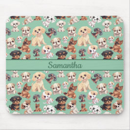 Cute Puppy-Grönt, Hund Musmatta