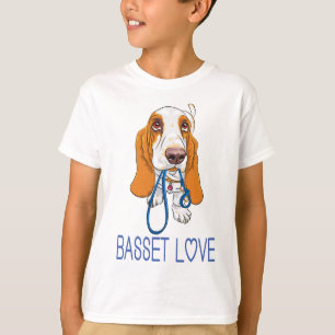 Cute Puppy Hund älskare Gift Tecknad Basset Hound T Shirt