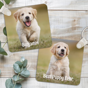 Cute Puppy Hund Anpassningsbar Photo Personlig Nam Nyckelring