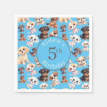 Cute Puppy Hund Birthday Blue