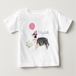 Cute Puppy Hund Collie 1:a födelsedagskalkningen T Shirt