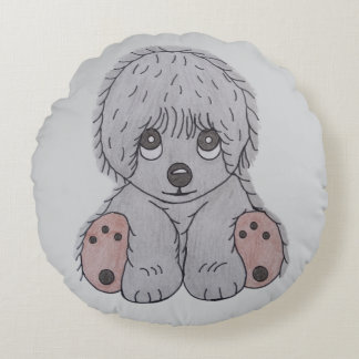 Cute Puppy Hund Cushion Cover Rund Kudde