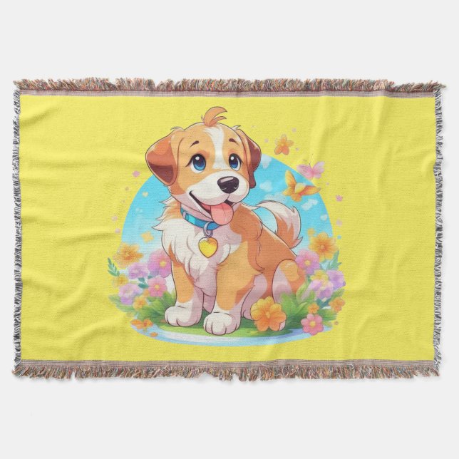 Cute Puppy Hund Filt (Framsidan)