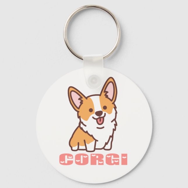 Cute Puppy Hund Gift Pembroke Corgi Mamma Nyckelring (Framsida)